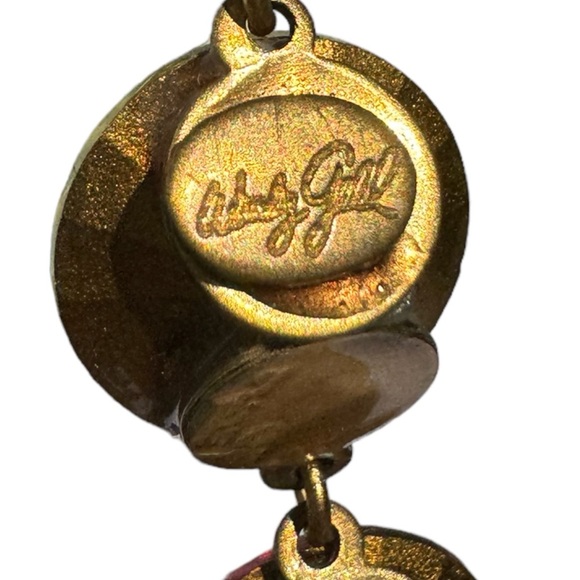 STUNNING Vintage Wendy Gill Colorful Crystal Rhinestone Dangle Earrings - Picture 4 of 4